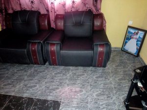 Leather mix with wood chairs